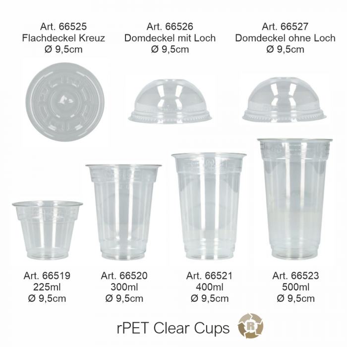 Getränkebecher geeicht 400ml rPET transparent Ø9,5cm